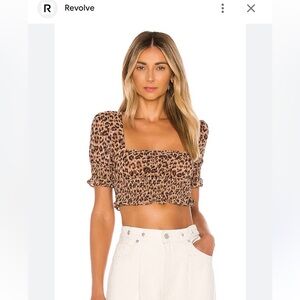 Revolve Lexi Smocked Top Cheeta